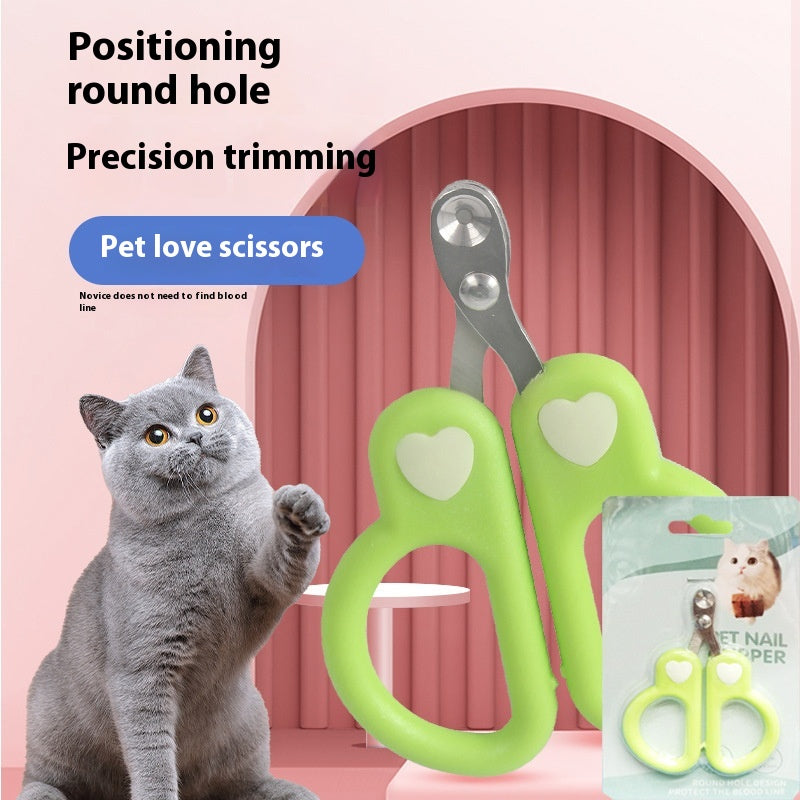 Pet Round Hole Limit Anti-shear Blood Line Cat Nail Scissors