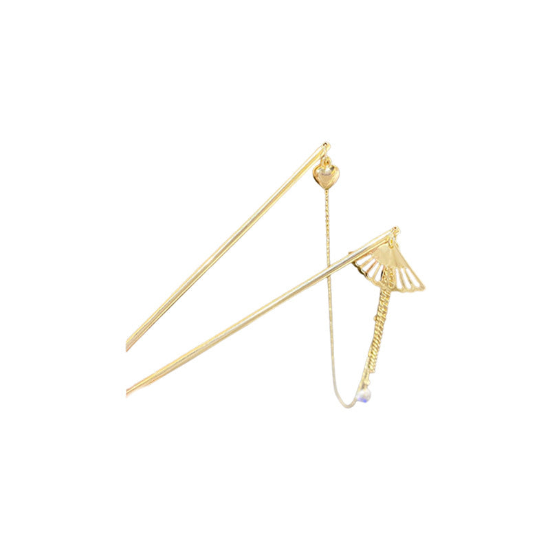 Colorful Light Water Drop Love Fan Chain Tassel