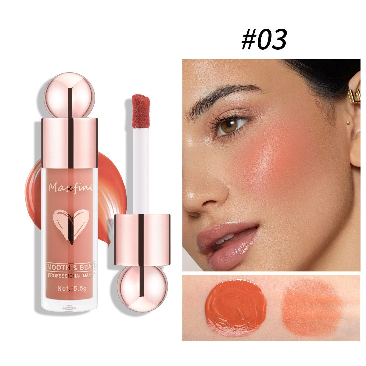 Maxfine Makeup Liquid Blush Highlight Natural