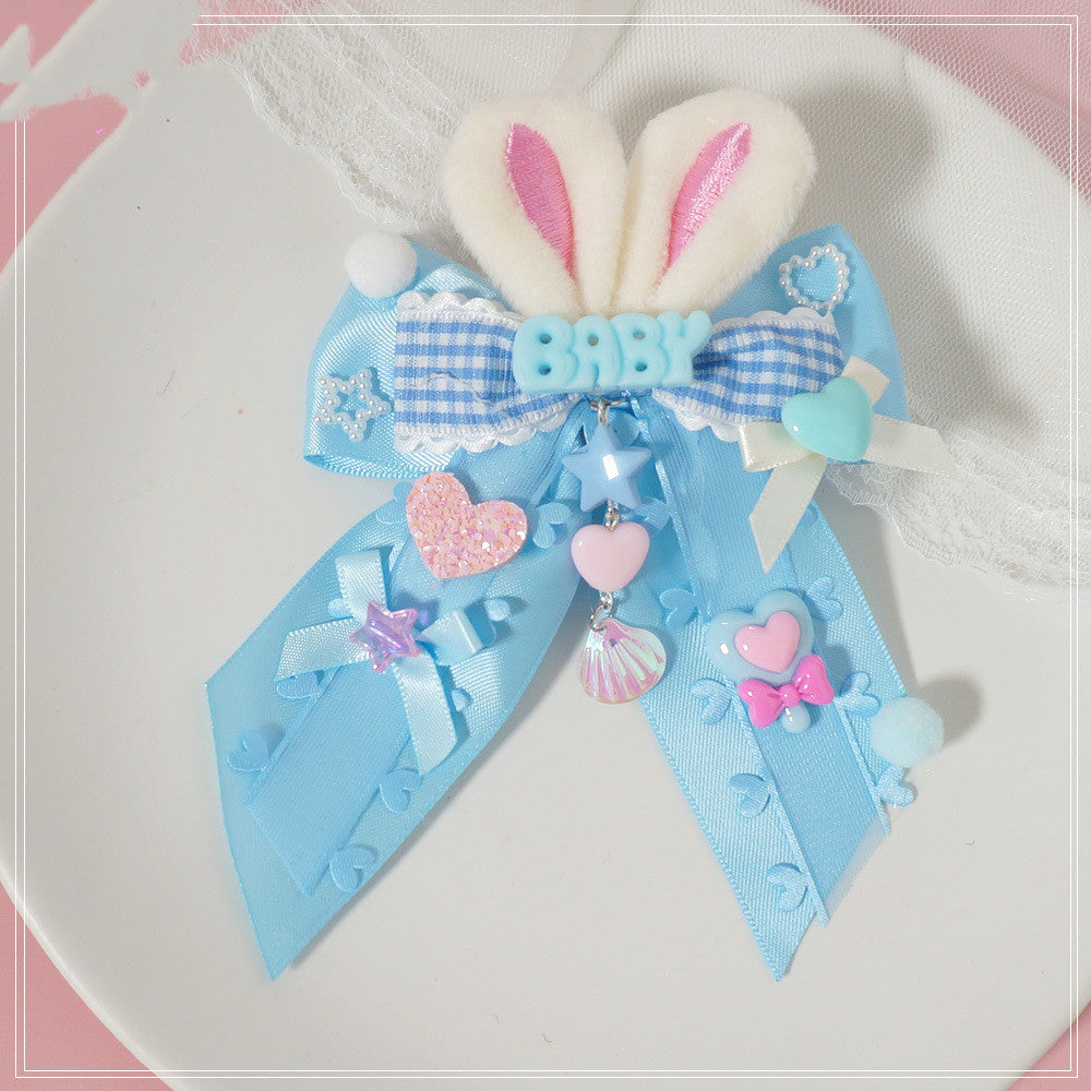 Bunny ear bow hairpin