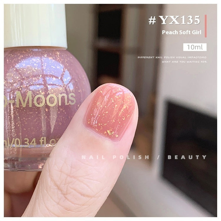 Moons White Sequins Nail Polish Baking-free And Tear-free