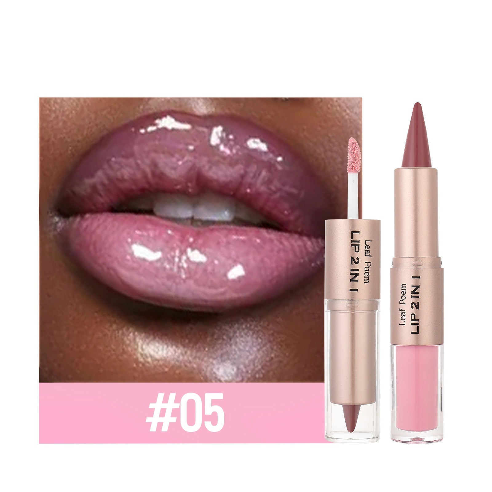 Dual-ended 2-in-1 Makeup Lip Glaze