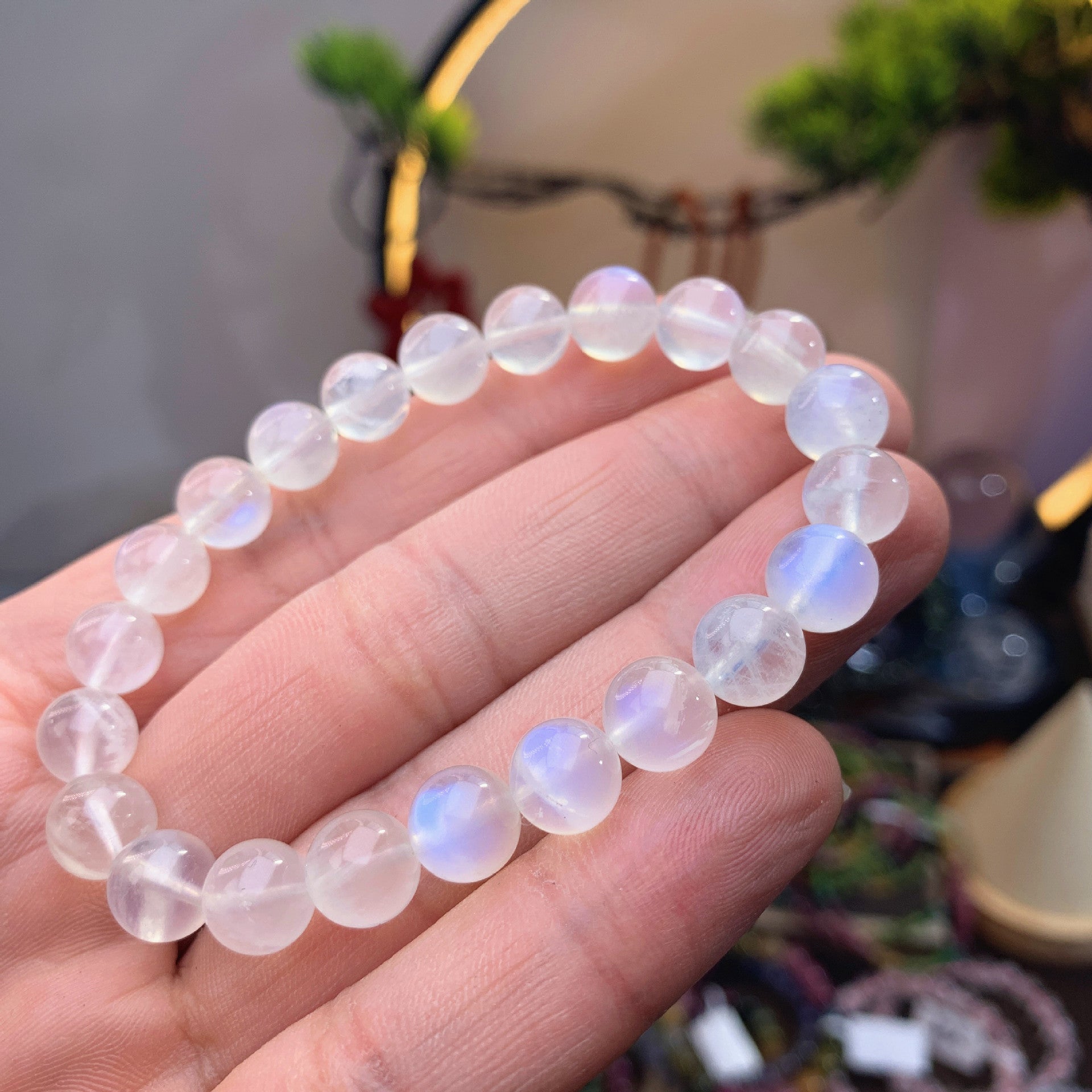 Crystal Natural Cream Body Blue Moonlight Bracelet