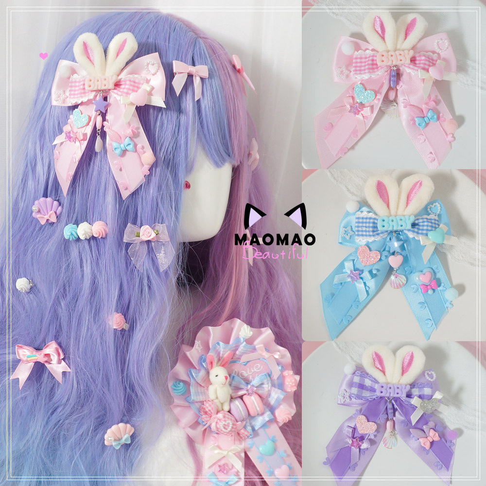 Bunny ear bow hairpin