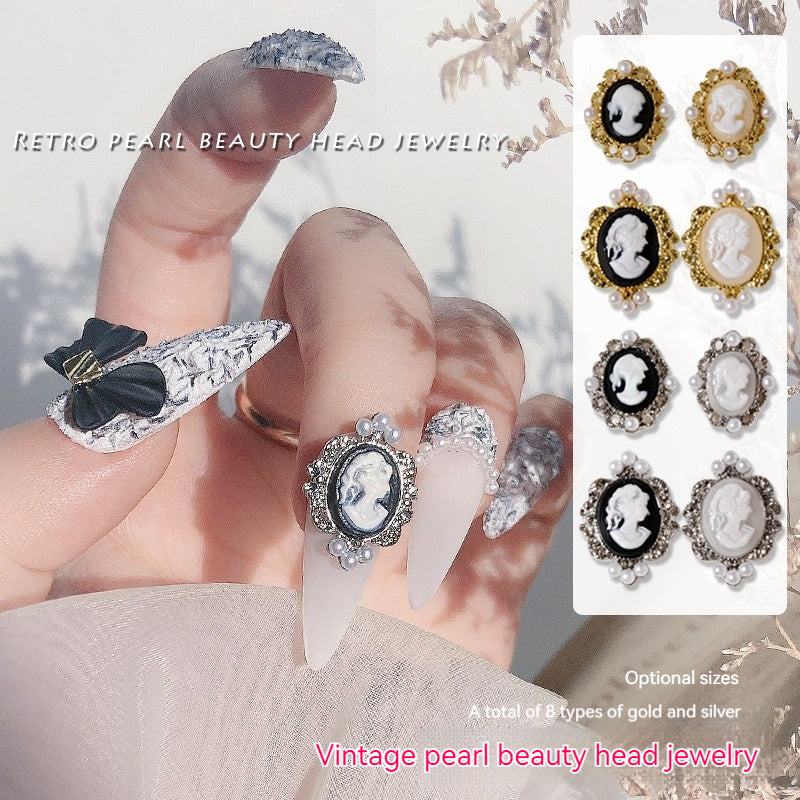 Baroque Retro Beauty Head Nail Accessories