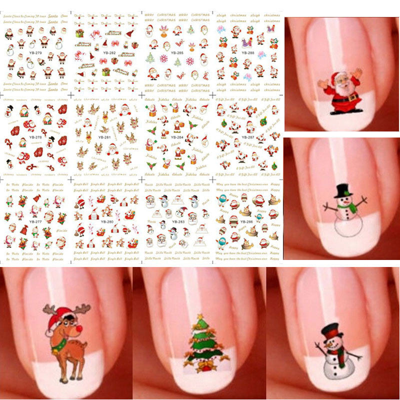 Ladies Christmas Nail Sticker Full Style