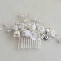 Ceramic Flower Hair Comb Protein Diamond Handmade Jewelry