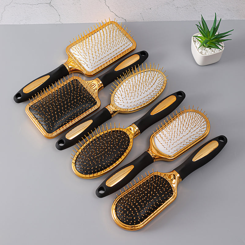 Wood-steel Needle-tooth Massage Electroplating Comb