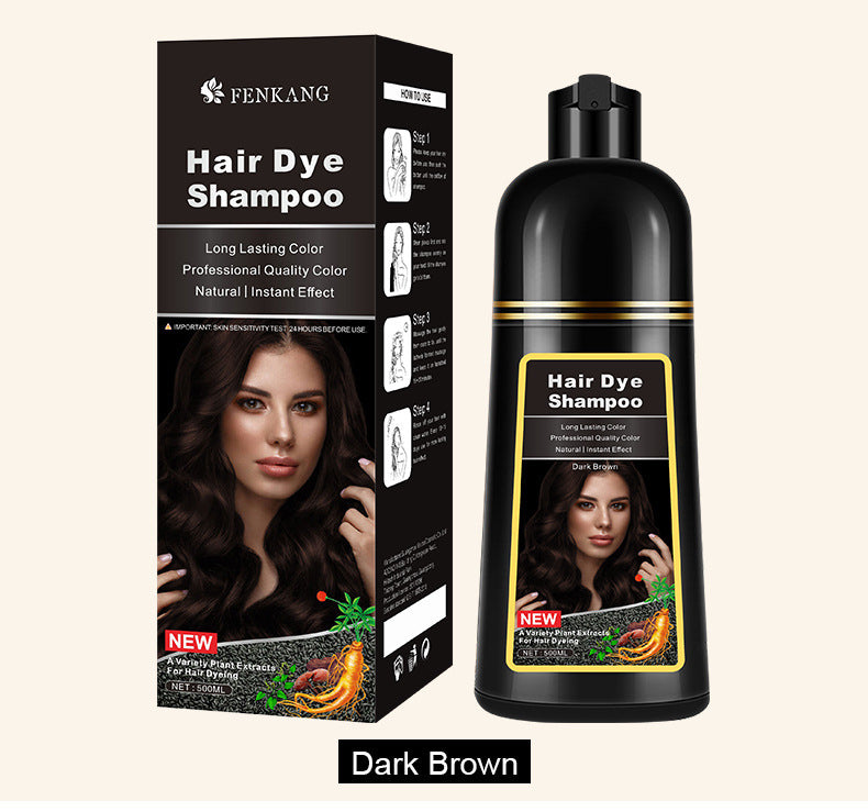 FENKANG English Black Plant Hair Dye Covering Gray Hair Wash Black Bubble Hair Color Cream
