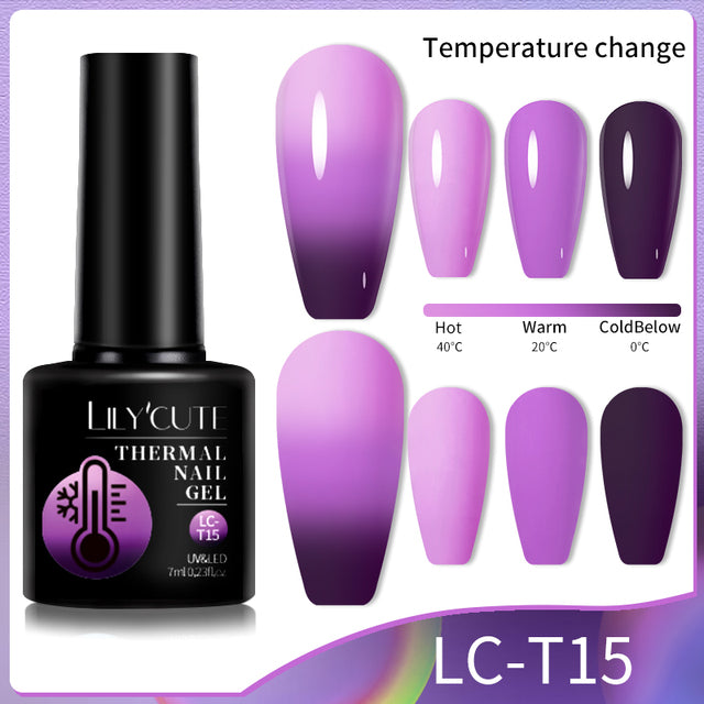 Lilycute Color Changing Thermal Gel Nail Polish Winter Purpl