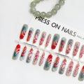 Press On Nails Nine-tail Lady Long Ladder Plated Crystal Suede Frosted Sealing Nail Art