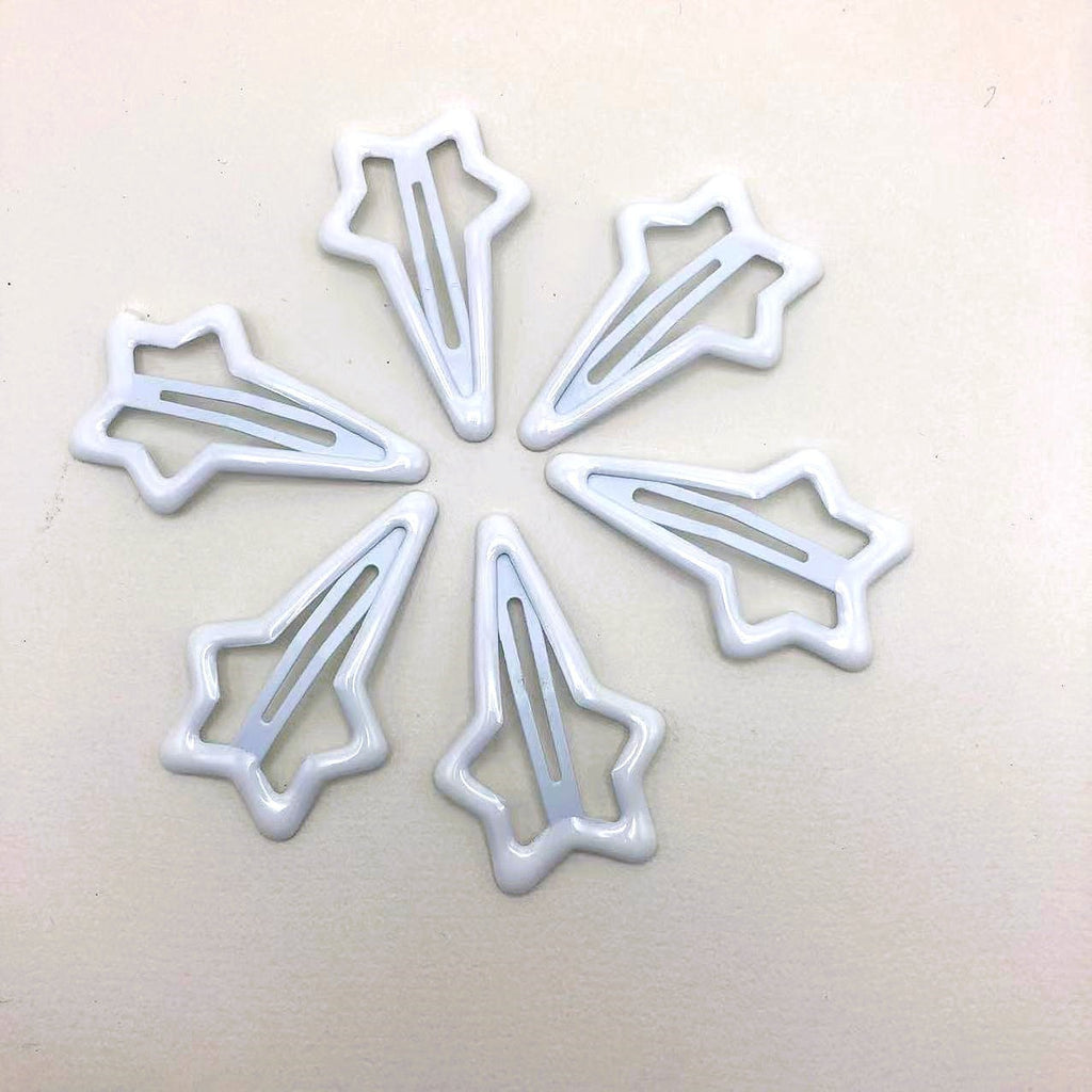 Five-pointed Star Hair Clip In Solid Color With Oil-drip Design