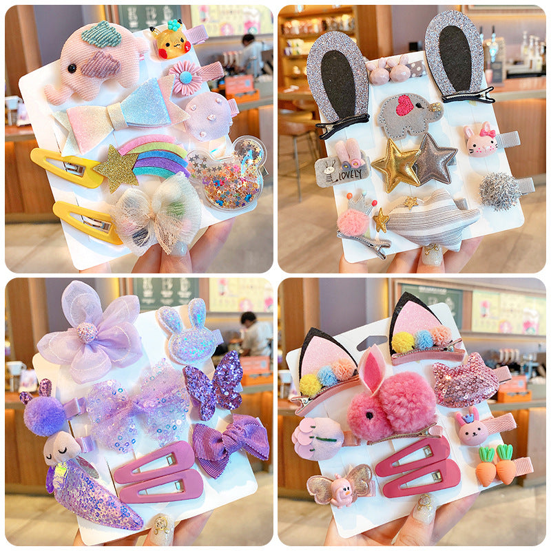 Children's bow hairpin headwear set