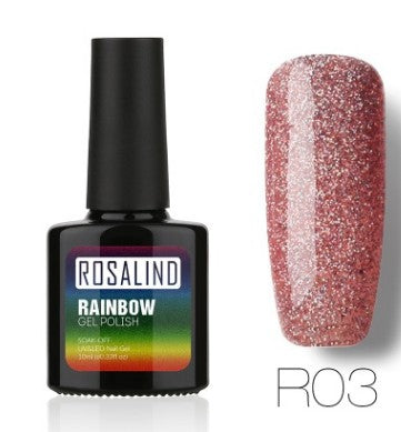 Rosalind Nail free, long-lasting, non-toxic, nail polish, ROSALIND phototherapy glue, star studded rainbow system.