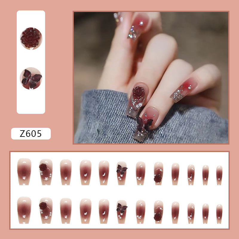 Butterfly Camellia Pearl Combination Nail Sticker