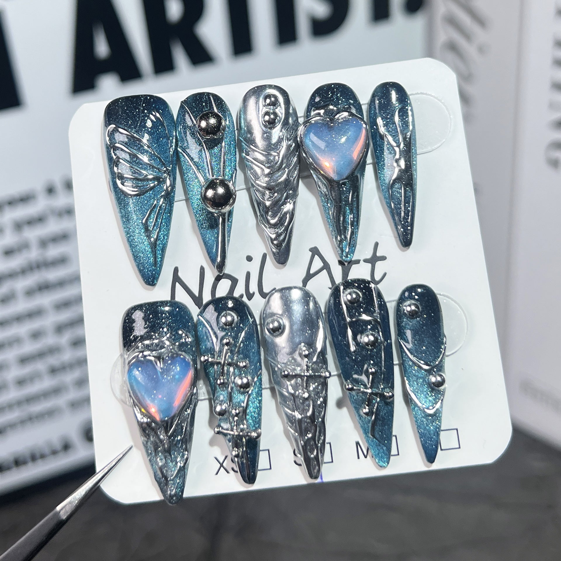 Handmade Nail Art Galaxy Creative Hand-painted Butterfly
