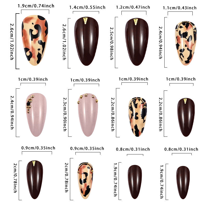 Burgundy Leopard Print Wear Nail Sticker