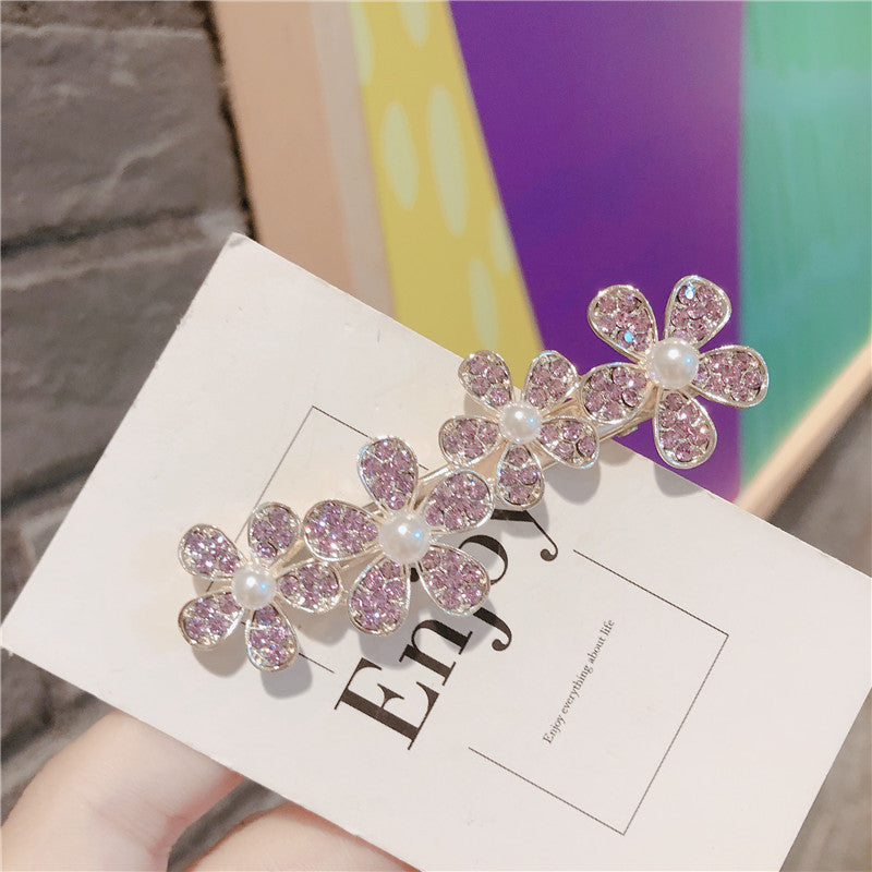 Purple flashing diamond girl full of diamond hair clips