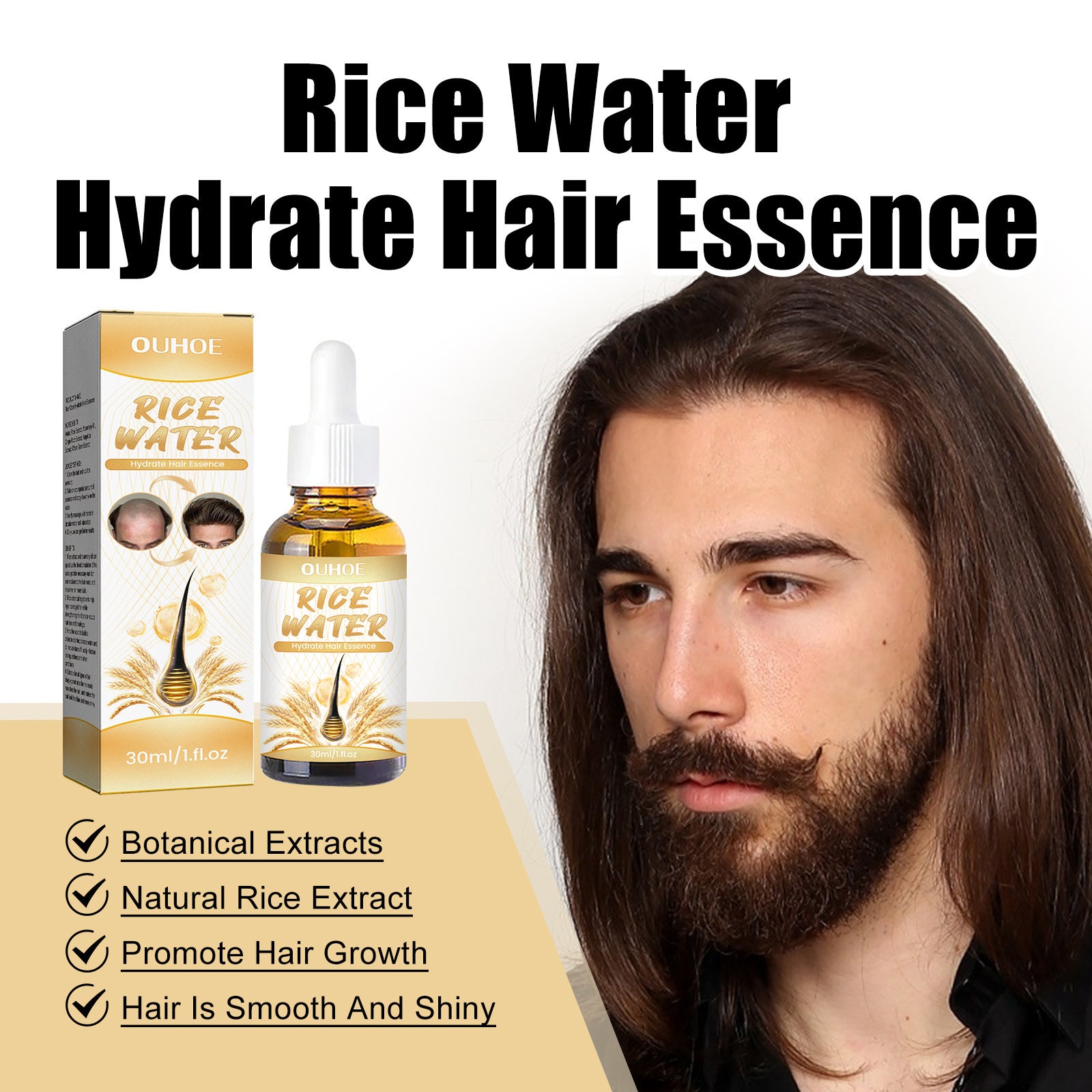 Ouhoe Hair Repair Dull Soft Hair Scalp Massage Care Dense