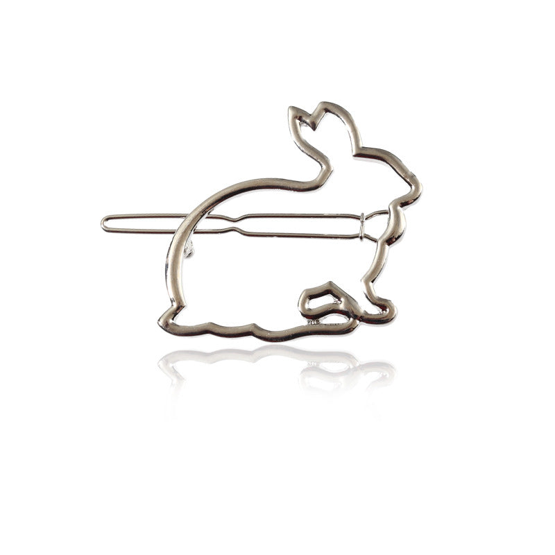 Metal Cutout Cute Bunny Hairpin Hair Accessory