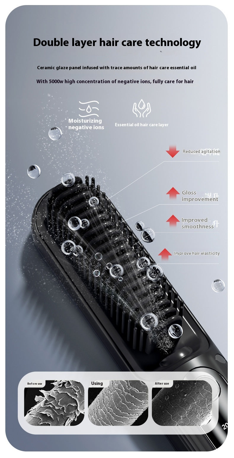 Wireless Straight Comb Anion Fluffy Artifact