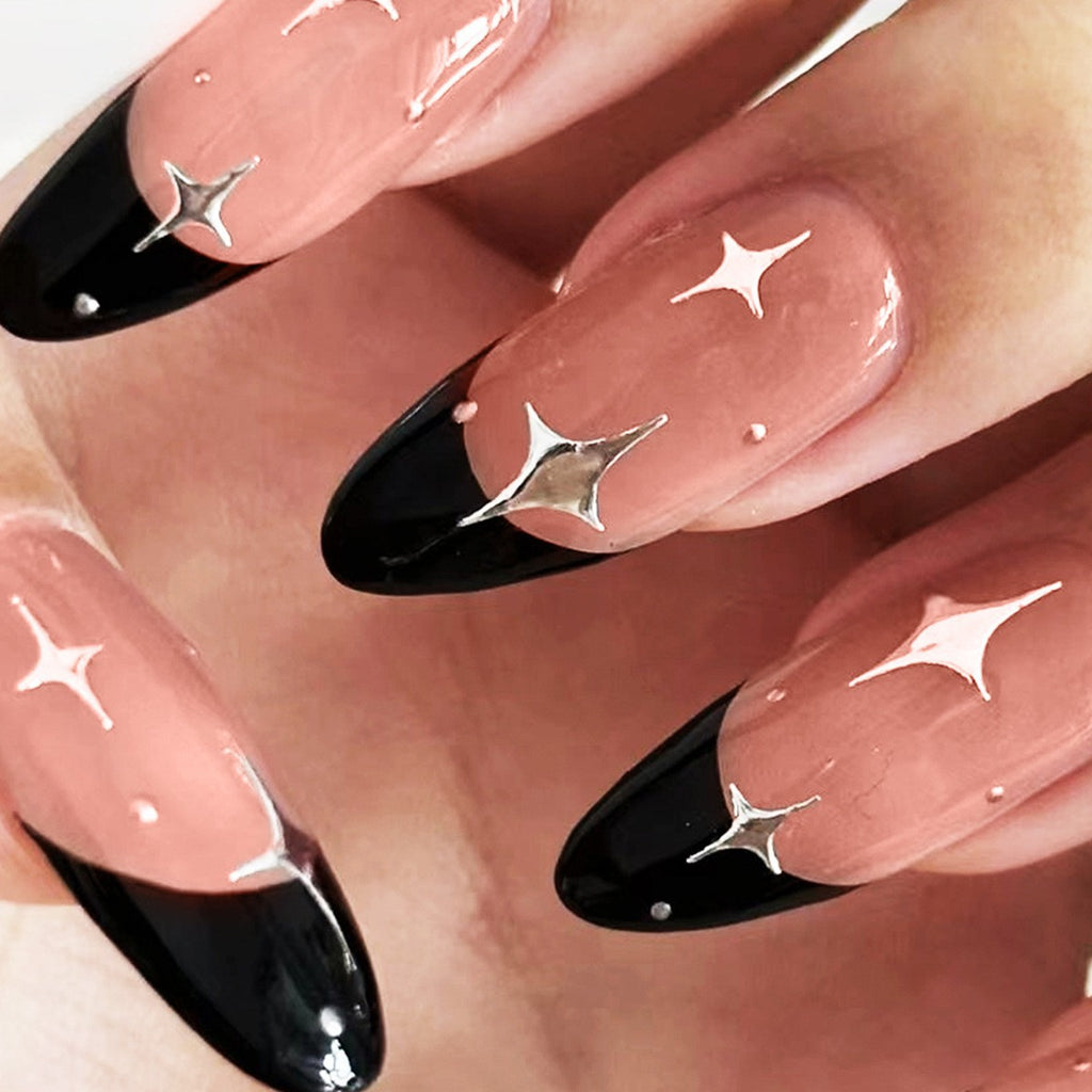 Marlly Canner Almond Wear Nail Simple Frosted Glossy Fake Nail Tip
