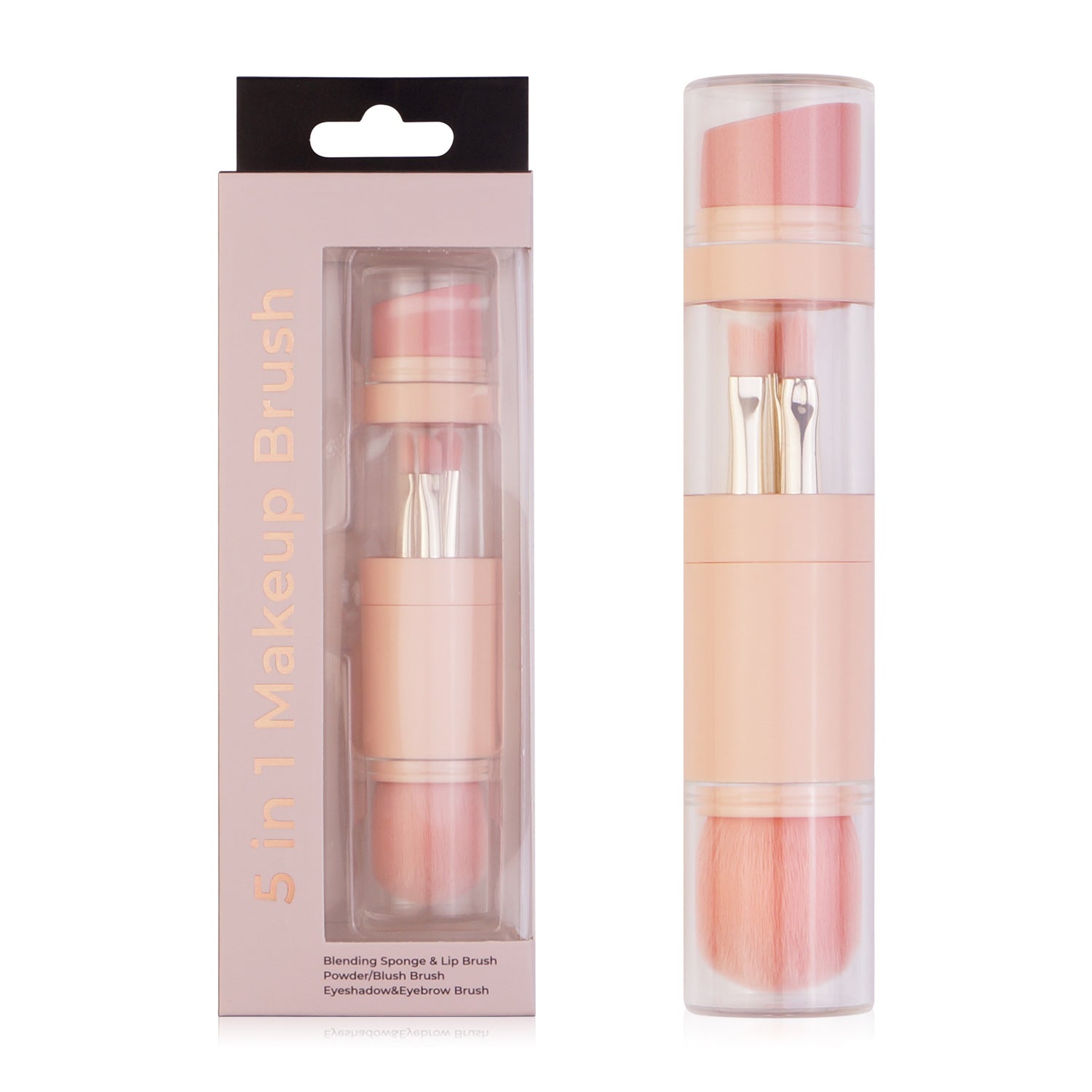 5-in-1 Makeup Brushes Multifunctional Portable Foundation Eyeshadow Puff Powder Maquillaje Cosmetic With Brush Cleaning Bowl