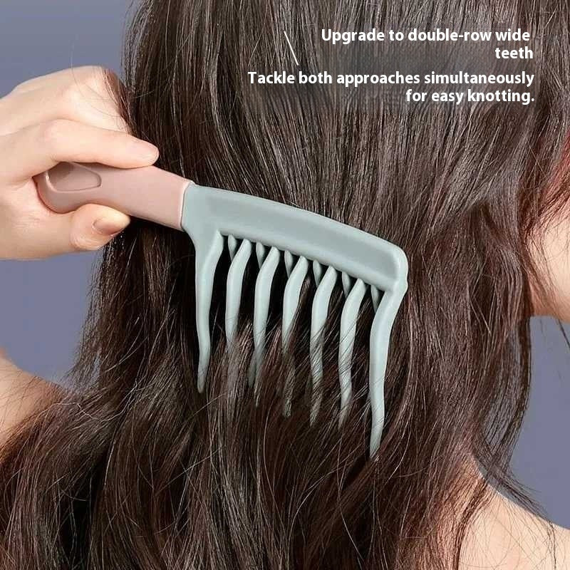 Double Row Big Tooth Hair Curling Comb Wide Tooth Non-knotted Shunfa Lady