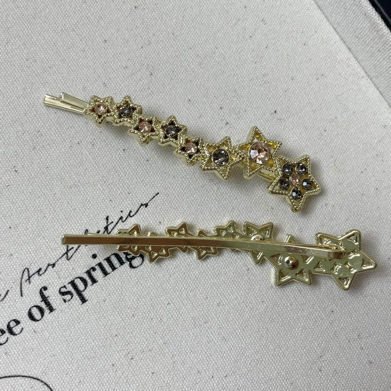 Rhinestone Barrettes Side Clip Bangs Broken Clip