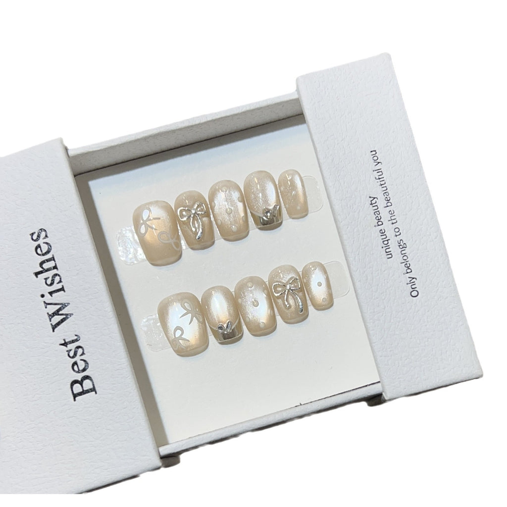 Best wishes Cat Eye Kafuu Wear Nail Short High-grade Atmosphere Light Bulb Cat Eye Manicure