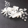 New Bride Wedding White Shell Petals Pearl Crystal Hairpin Ornament