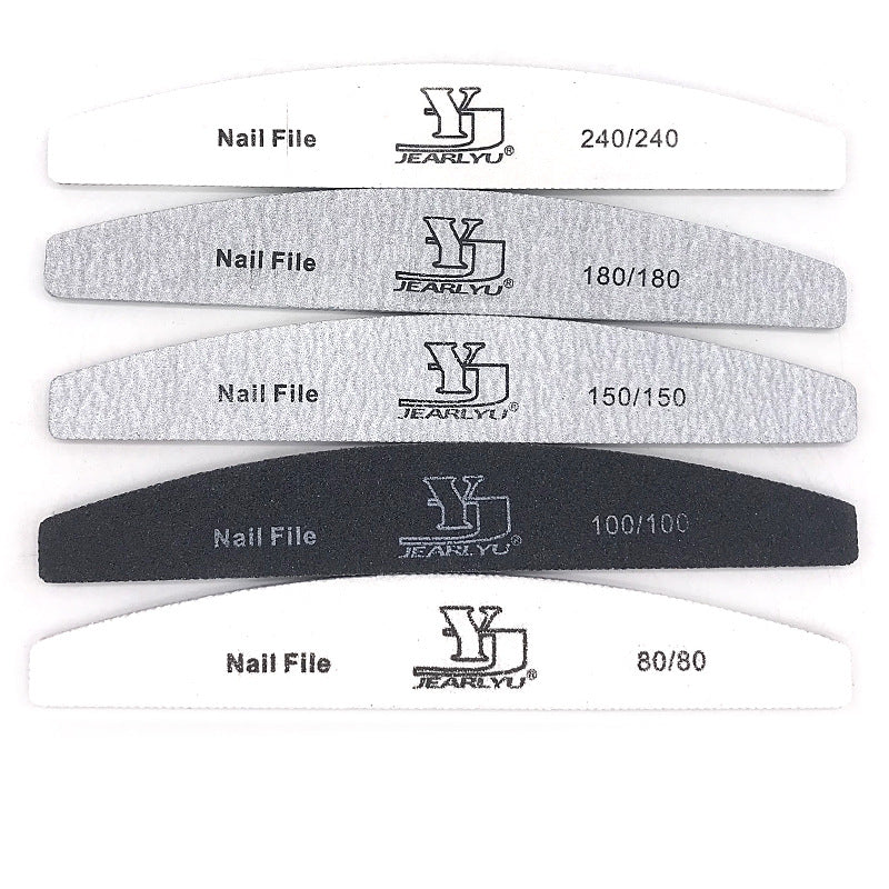 JearlYu High Quality Double-sided Half-month Nail File Strip Manicure Implement