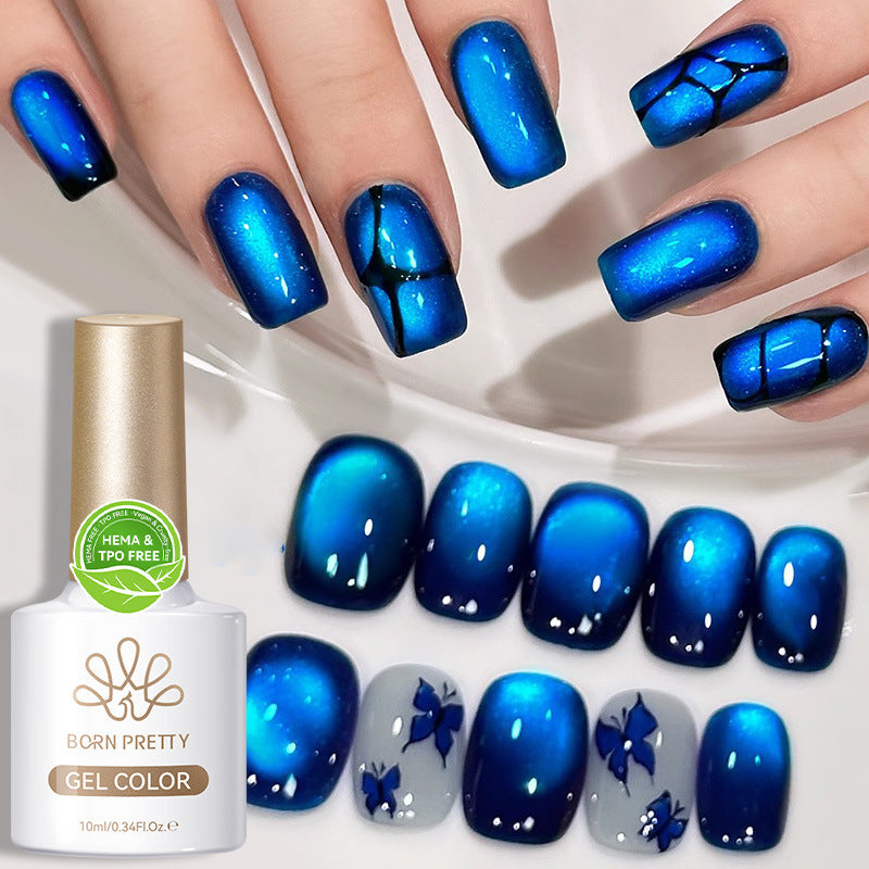 Born Pretty Blue Color Light Cat Eye Polarized Shifting Sand Eye Nail Polish Gel