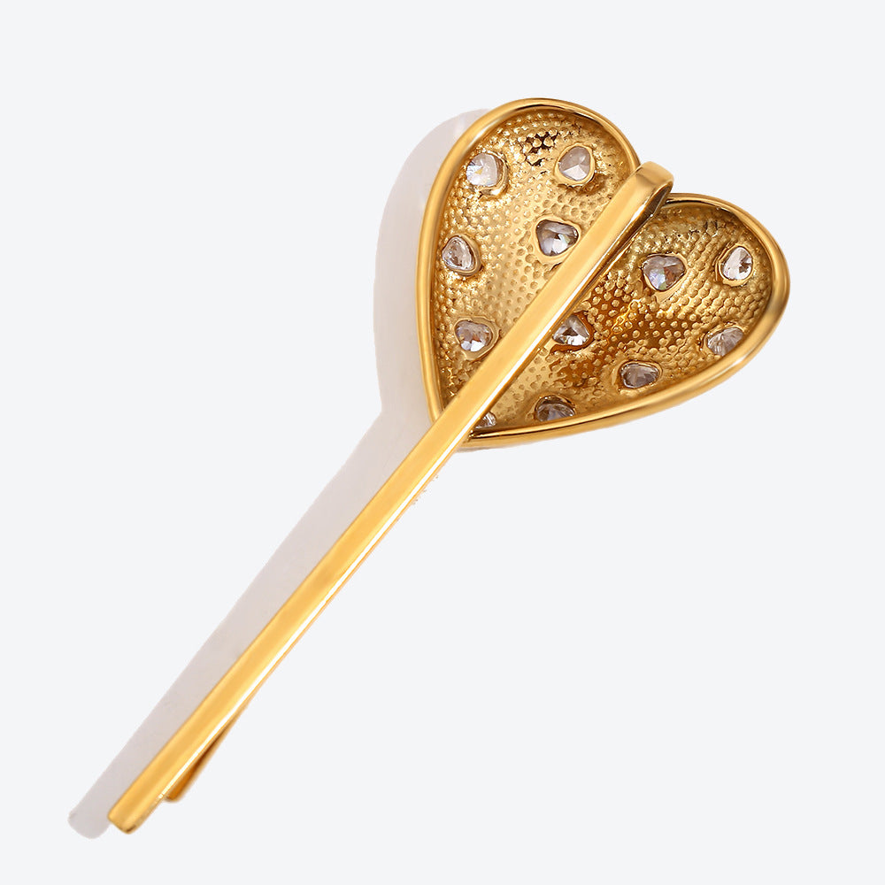 Hair Accessories Stainless Steel Plated 18K Gold Body Love Heart