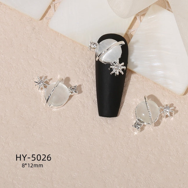 Alloy Nail Art Decorations Moon Flower And Butterfly Nail Studs