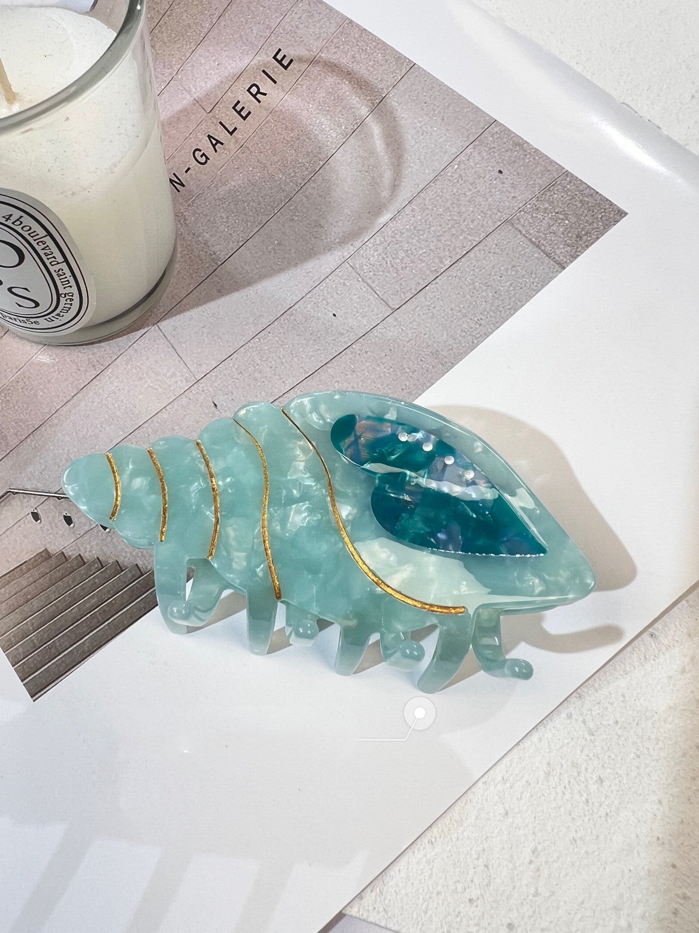 Beach Series Acetate Side Clip Starfish Conch