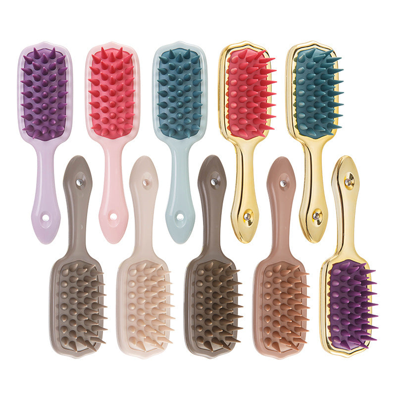 Long Handle Silicone Head Relaxation Massage Comb