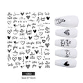 Love Heart English Letter Nail Sticker