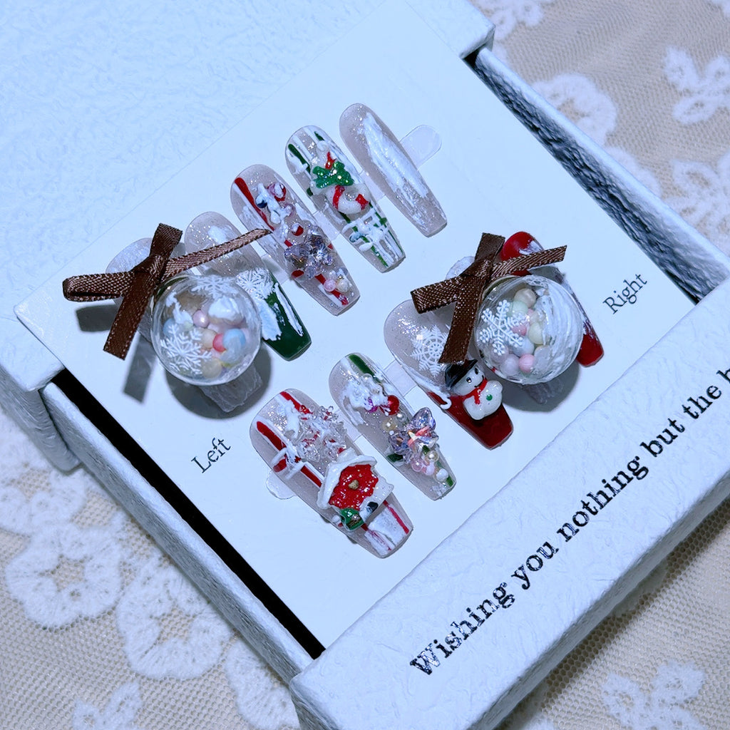 Romantic Surprises Handmade Christmas Series Wear Nail Detachable Nail Beauty