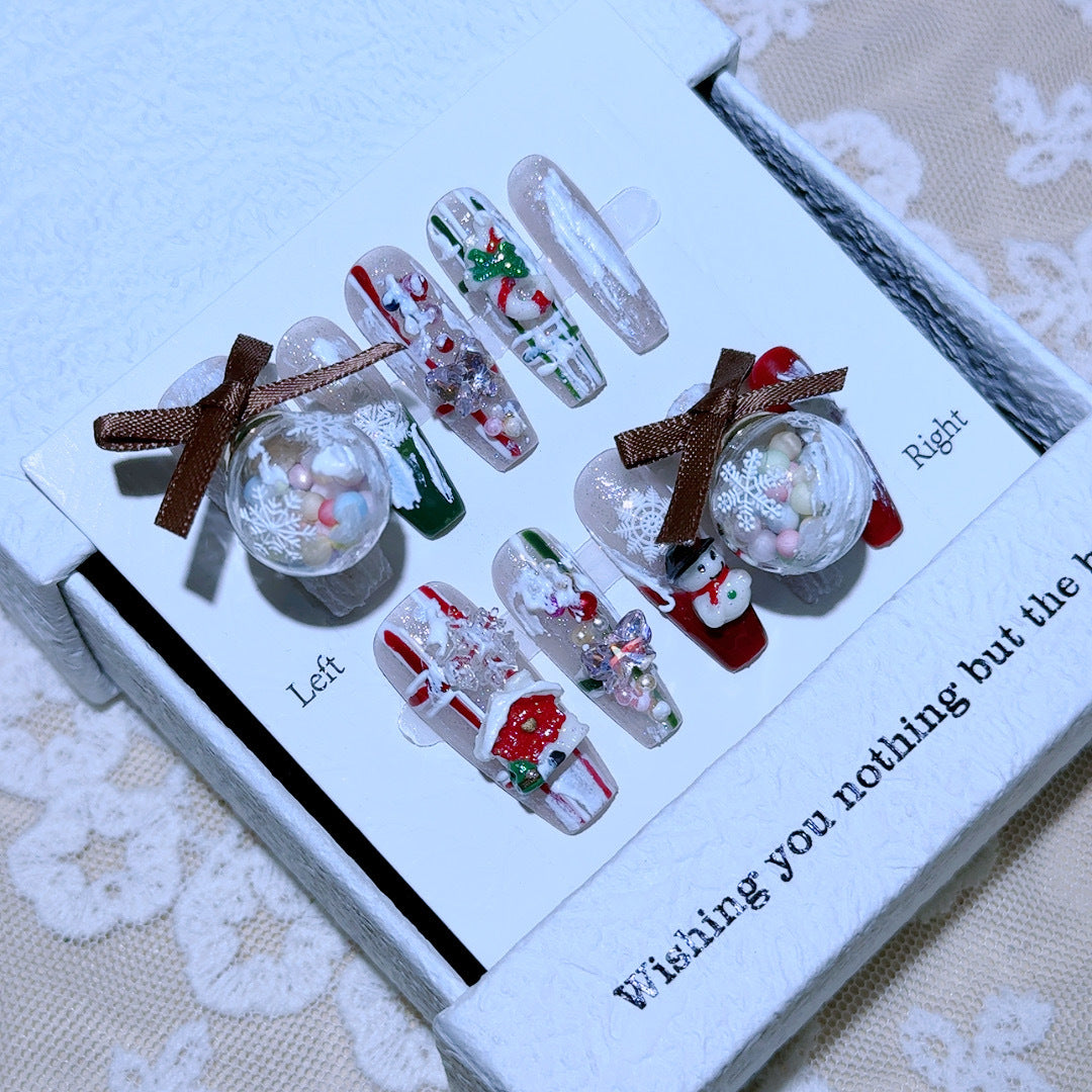 Romantic Surprises Handmade Christmas Series Wear Nail Detachable Nail Beauty
