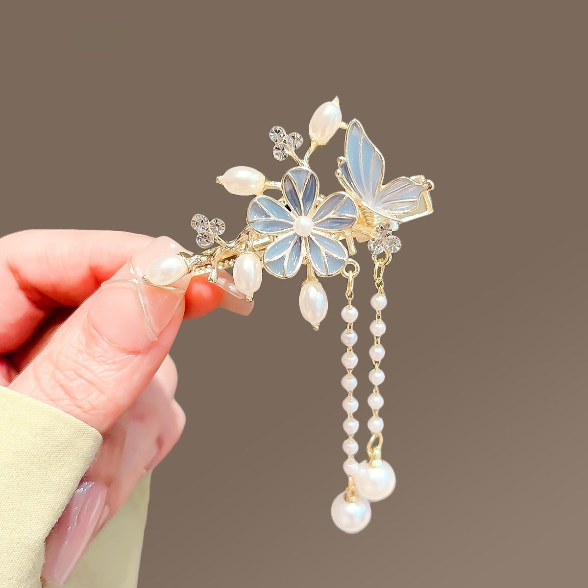 Clip Hairware Full Diamond Wheat Grip