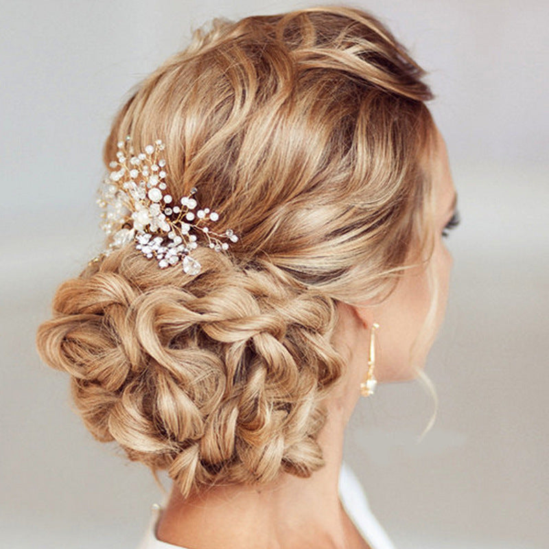 Bridal Headdress Pearl Hair Comb Wedding Bridal Accessories European And American Hot Sale Headdress Factory Direct Wholesale