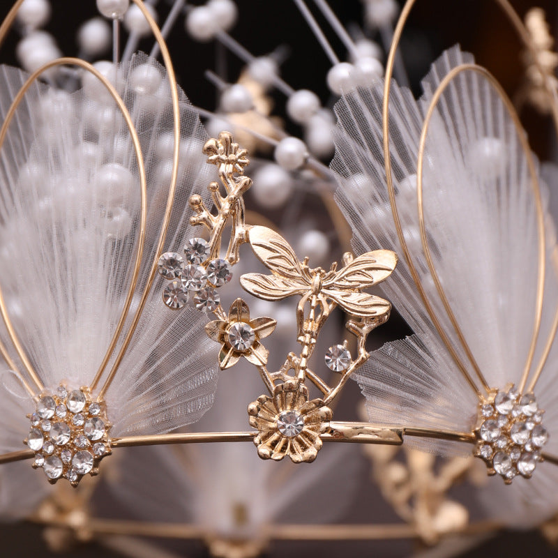 Ladies Alloy Pearl Full Circle Bridal Crown Tiara