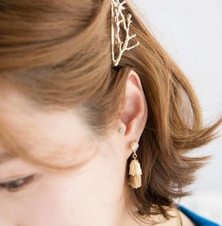 Korea hair accessories fairy antlers branch metal edge clip side clip hairpin fashion personality princess clip side folder wholesale