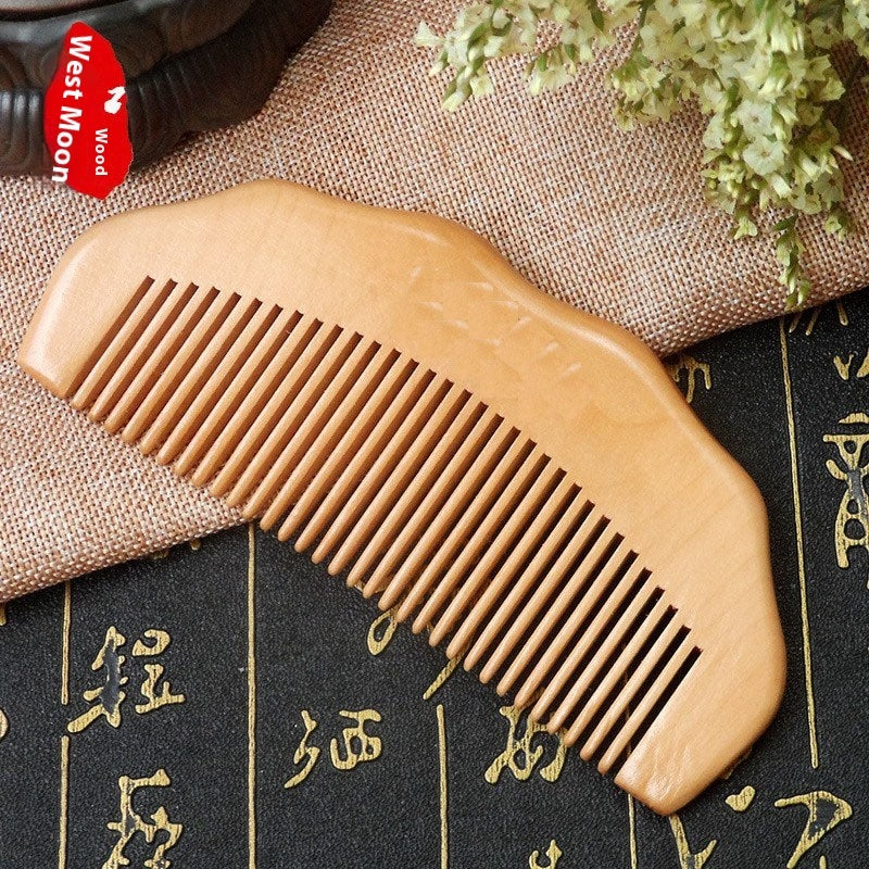 Solid Wood Portable Mahogany Comb