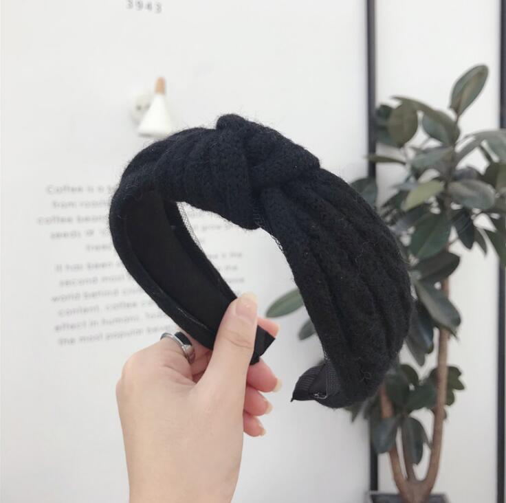 Wool Braided Twist Braid Knotted And Twisted Wide-Sided Headband Headband