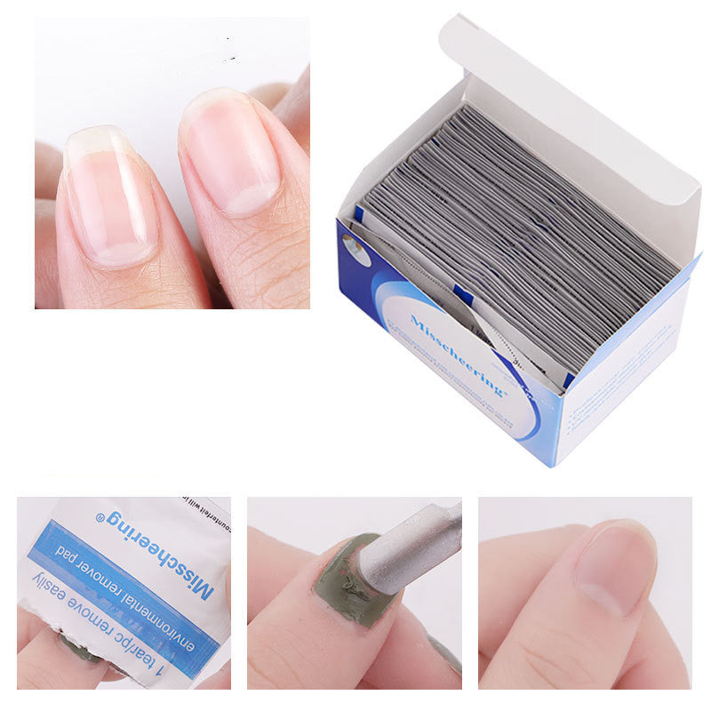 Misscheering 200 Pieces Of English Version  Polish Nail Polish Glue Wholesale   Remover Towel
