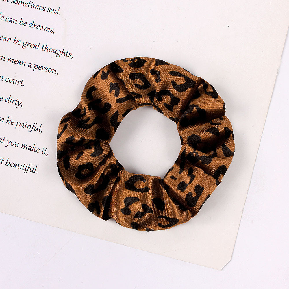 Leopard Flannel Large Intestine Hair Tie