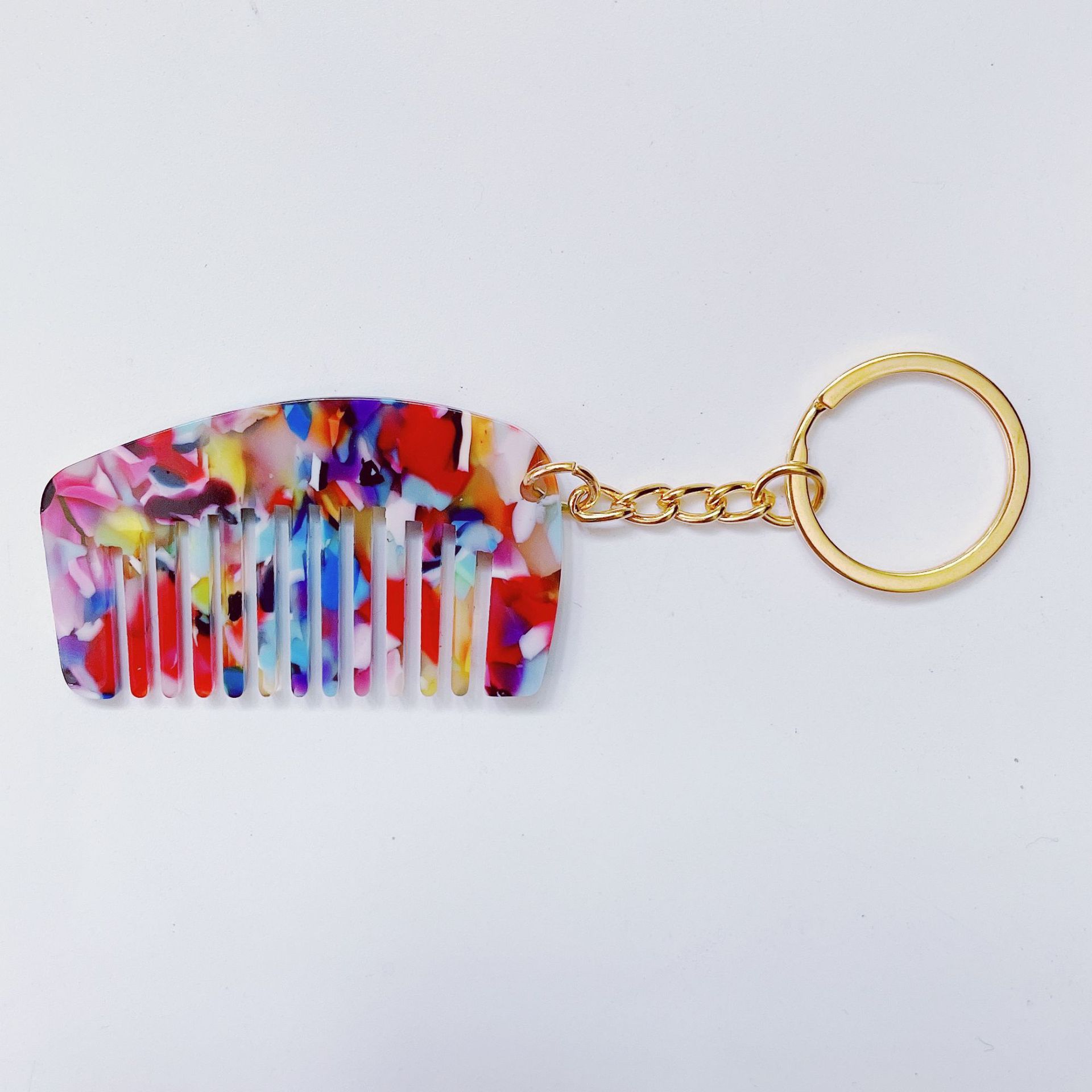 Acetic Acid Plate Mini Comb Key Chain Pendant Portable