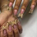 Golden Diamond In The Debris Butterfly Nail Stickers